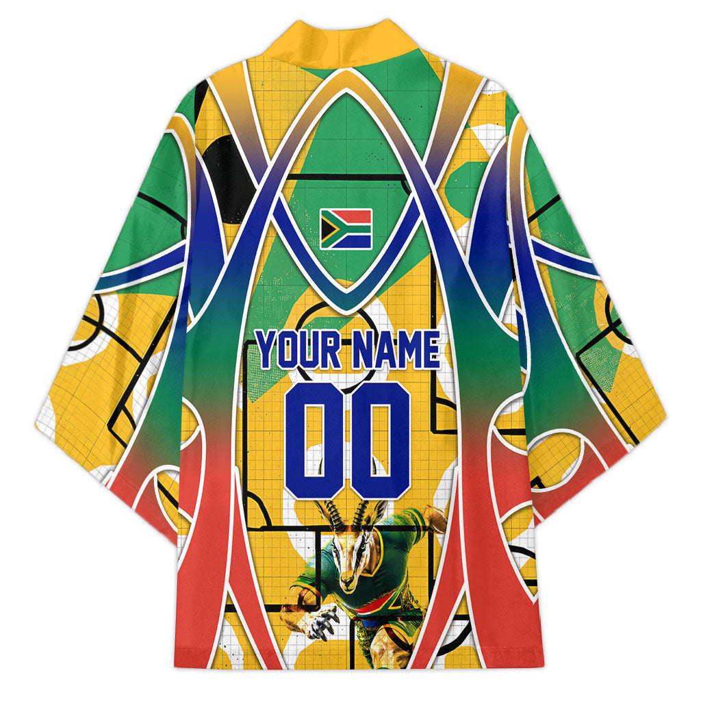 Personalized South Africa Football Springbok Kimono Bafana Bafana Rainbow Nation Flag Colors
