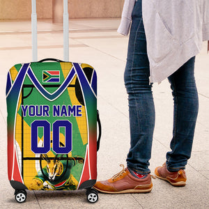 Personalized South Africa Football Springbok Luggage Cover Bafana Bafana Rainbow Nation Flag Colors
