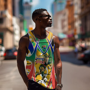 Personalized South Africa Football Springbok Men Tank Top Bafana Bafana Rainbow Nation Flag Colors