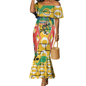 Personalized South Africa Football Springbok Mermaid Dress Bafana Bafana Rainbow Nation Flag Colors