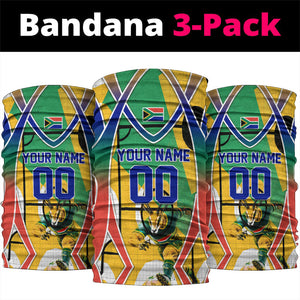 Personalized South Africa Football Springbok Neck Gaiter Bafana Bafana Rainbow Nation Flag Colors
