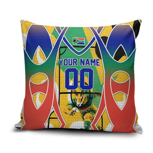 Personalized South Africa Football Springbok Pillow Cover Bafana Bafana Rainbow Nation Flag Colors
