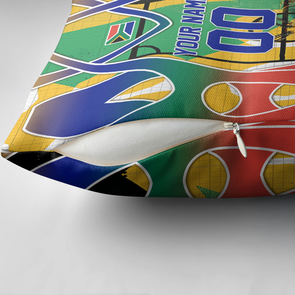 Personalized South Africa Football Springbok Pillow Cover Bafana Bafana Rainbow Nation Flag Colors