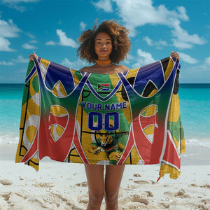 Personalized South Africa Football Springbok Sarong Bafana Bafana Rainbow Nation Flag Colors