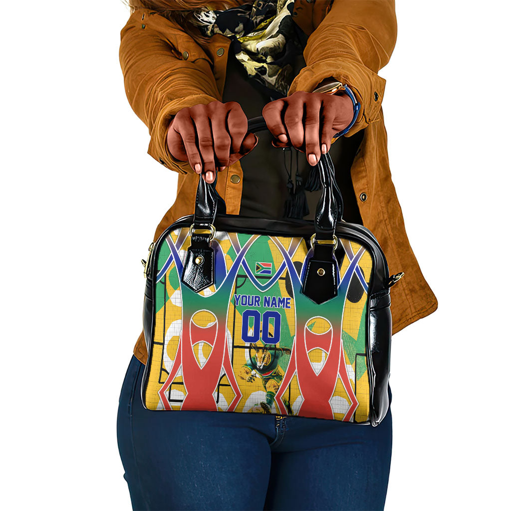 Personalized South Africa Football Springbok Shoulder Handbag Bafana Bafana Rainbow Nation Flag Colors