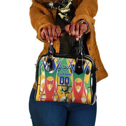 Personalized South Africa Football Springbok Shoulder Handbag Bafana Bafana Rainbow Nation Flag Colors
