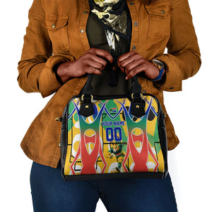 Personalized South Africa Football Springbok Shoulder Handbag Bafana Bafana Rainbow Nation Flag Colors