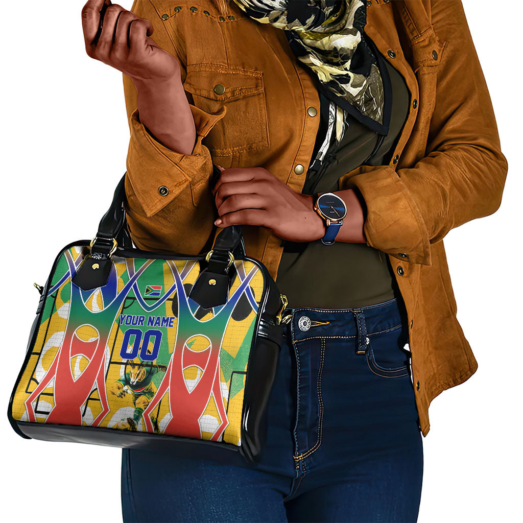 Personalized South Africa Football Springbok Shoulder Handbag Bafana Bafana Rainbow Nation Flag Colors
