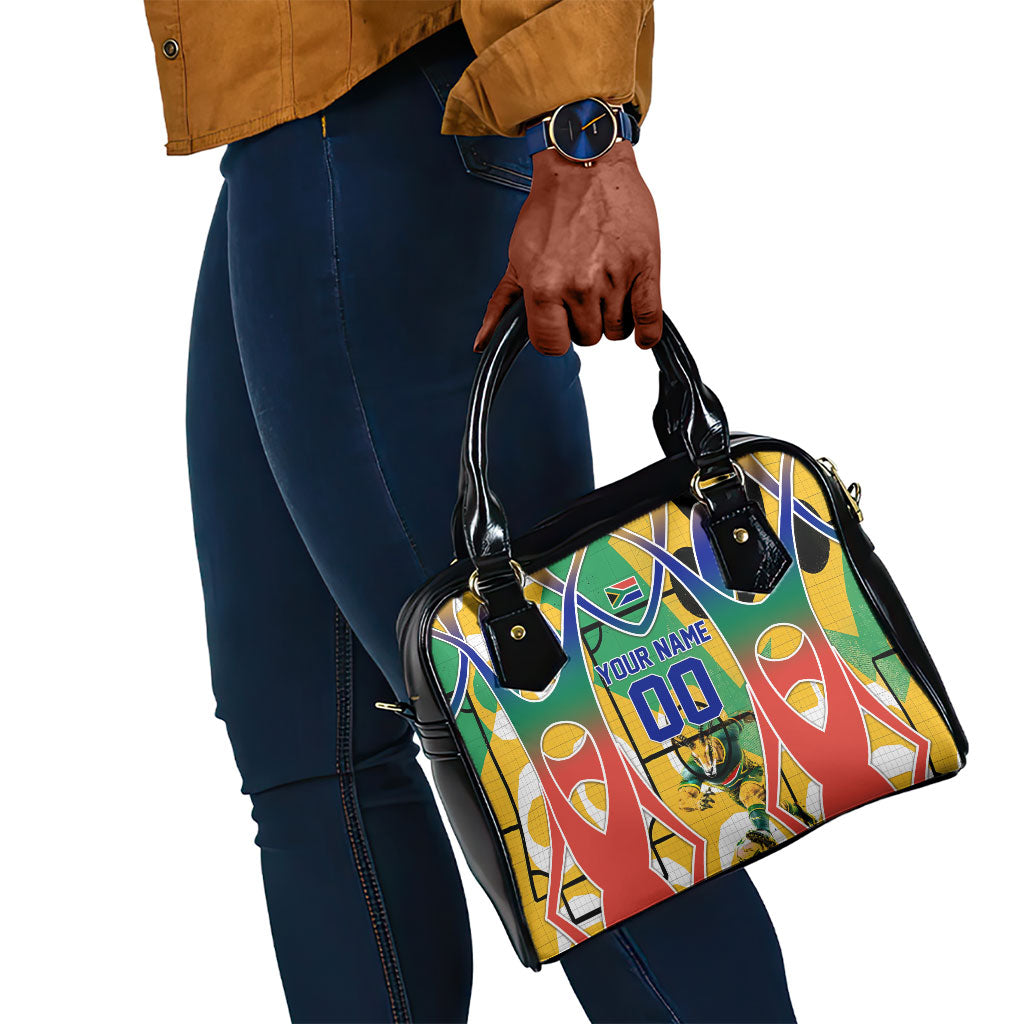 Personalized South Africa Football Springbok Shoulder Handbag Bafana Bafana Rainbow Nation Flag Colors
