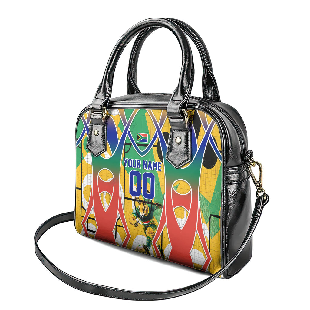 Personalized South Africa Football Springbok Shoulder Handbag Bafana Bafana Rainbow Nation Flag Colors