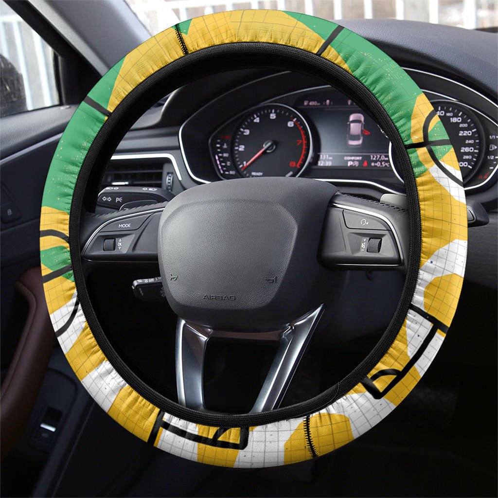 South Africa Football Springbok Steering Wheel Cover Bafana Bafana Rainbow Nation Flag Colors