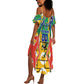 Personalized South Africa Football Springbok Summer Maxi Dress Bafana Bafana Rainbow Nation Flag Colors