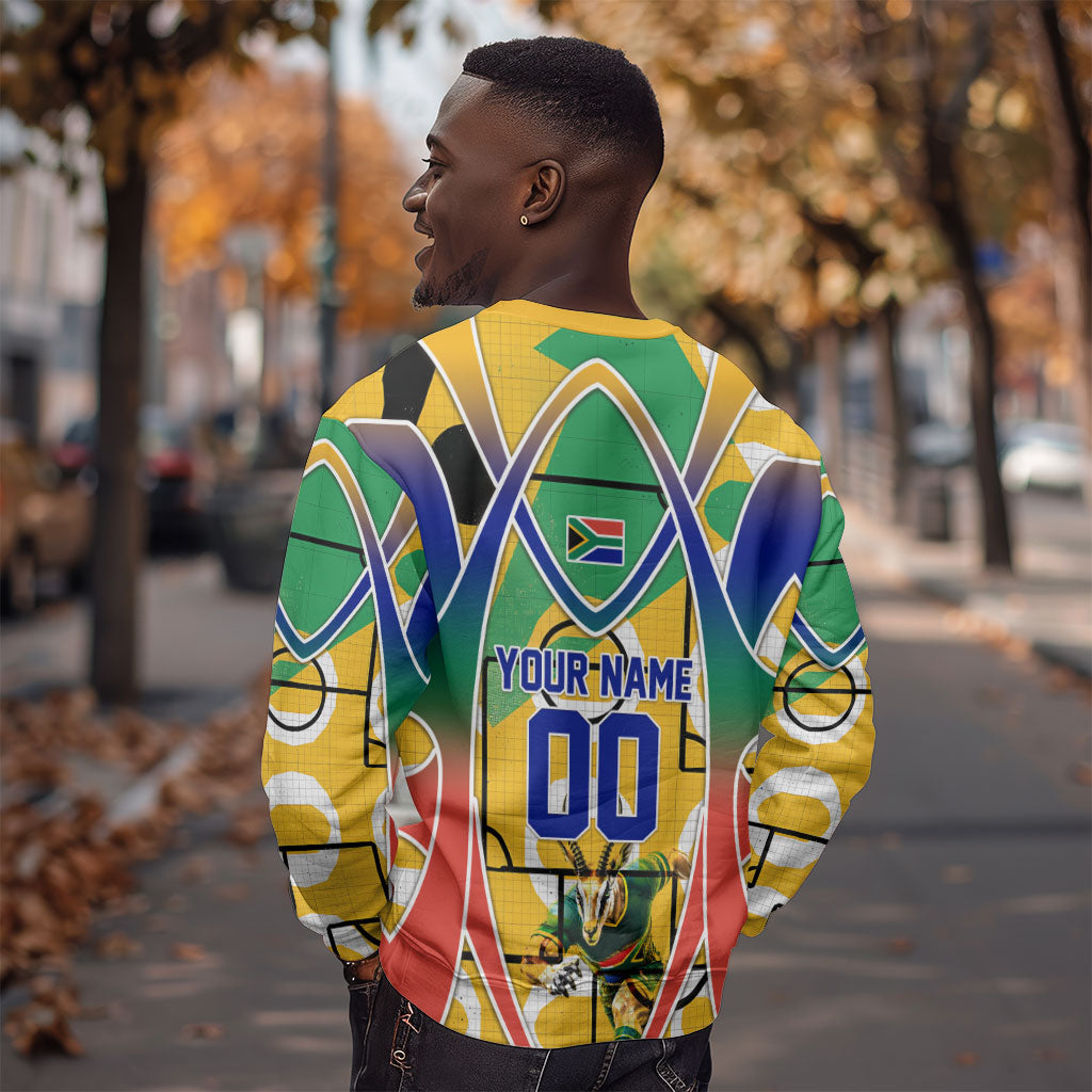 Personalized South Africa Football Springbok Sweatshirt Bafana Bafana Rainbow Nation Flag Colors
