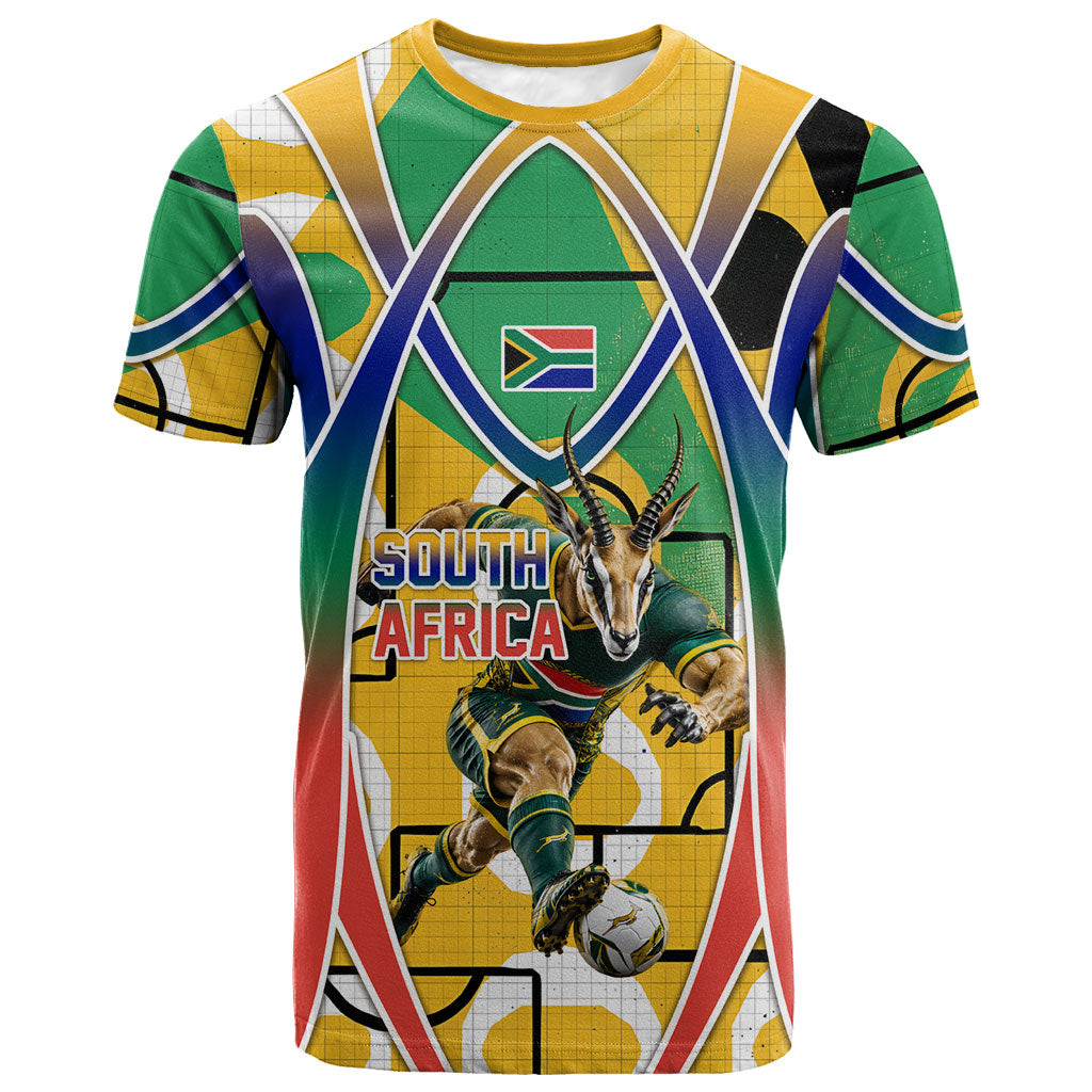 Personalized South Africa Football Springbok T shirt Bafana Bafana Rainbow Nation Flag Colors
