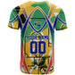 Personalized South Africa Football Springbok T shirt Bafana Bafana Rainbow Nation Flag Colors