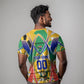 Personalized South Africa Football Springbok T shirt Bafana Bafana Rainbow Nation Flag Colors