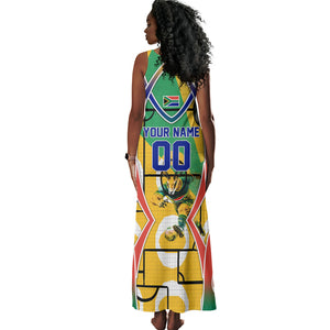Personalized South Africa Football Springbok Tank Maxi Dress Bafana Bafana Rainbow Nation Flag Colors