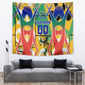 Personalized South Africa Football Springbok Tapestry Bafana Bafana Rainbow Nation Flag Colors