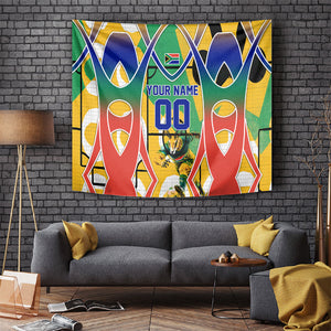 Personalized South Africa Football Springbok Tapestry Bafana Bafana Rainbow Nation Flag Colors