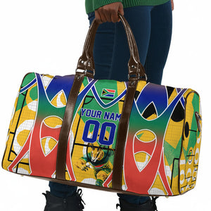 Personalized South Africa Football Springbok Travel Bag Bafana Bafana Rainbow Nation Flag Colors
