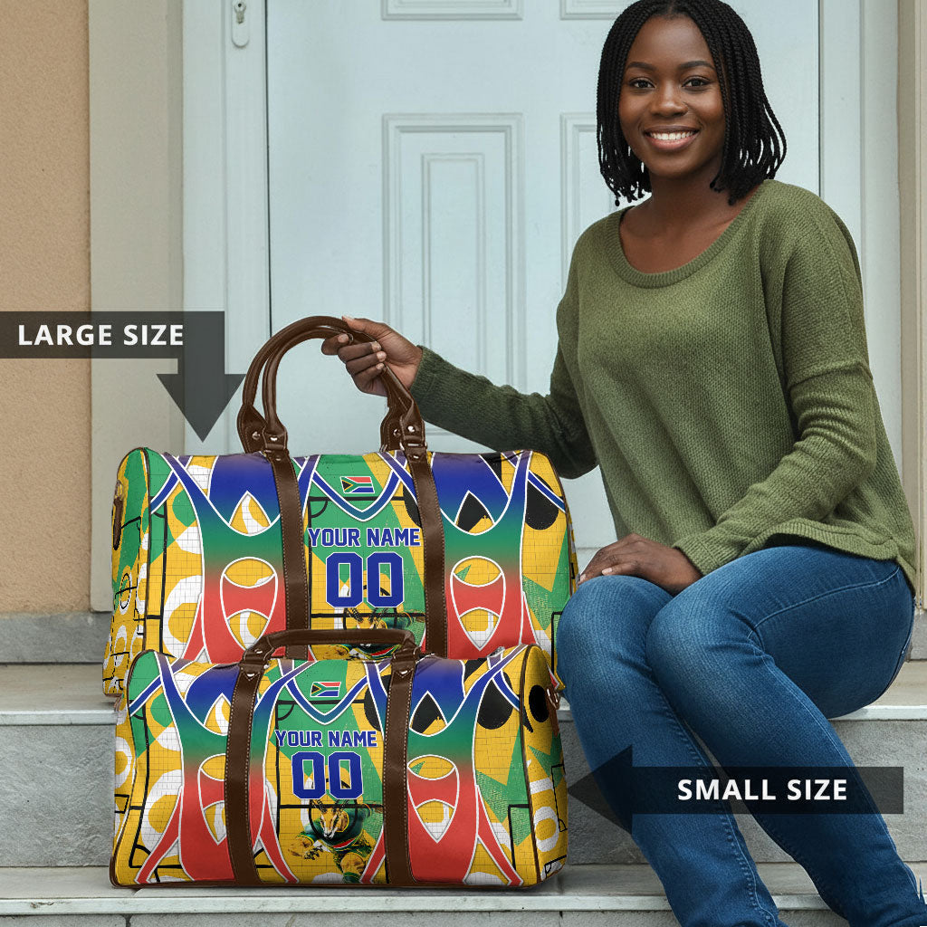 Personalized South Africa Football Springbok Travel Bag Bafana Bafana Rainbow Nation Flag Colors