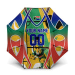 Personalized South Africa Football Springbok Umbrella Bafana Bafana Rainbow Nation Flag Colors