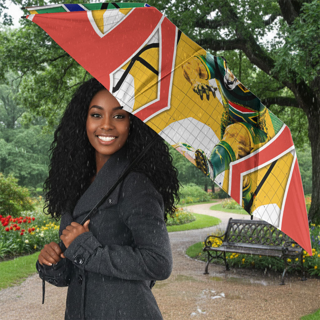Personalized South Africa Football Springbok Umbrella Bafana Bafana Rainbow Nation Flag Colors