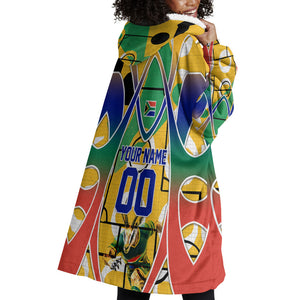 Personalized South Africa Football Springbok Wearable Blanket Hoodie Bafana Bafana Rainbow Nation Flag Colors