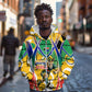 Personalized South Africa Football Springbok Zip Hoodie Bafana Bafana Rainbow Nation Flag Colors
