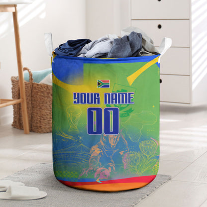 Personalized South Africa Football Laundry Basket Springbok Champion Soccer Mascot Protea