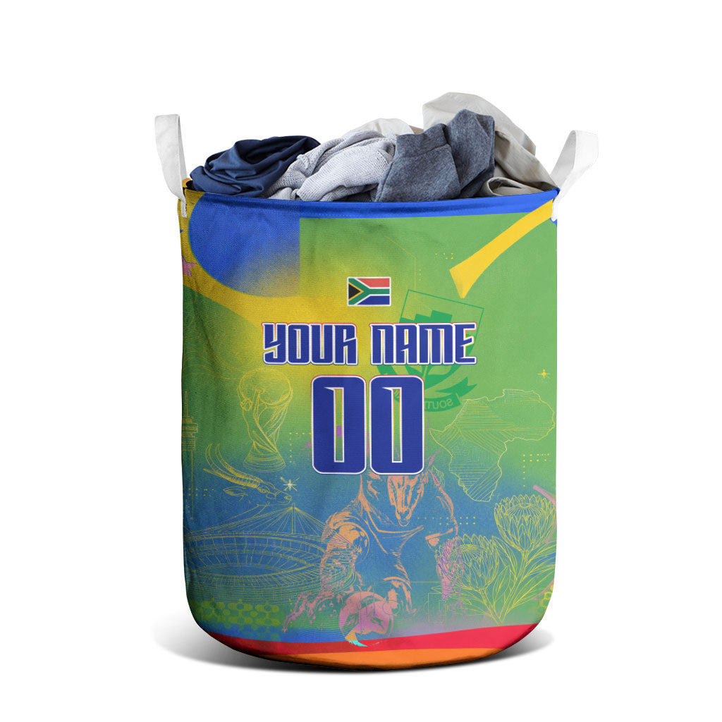 Personalized South Africa Football Laundry Basket Springbok Champion Soccer Mascot Protea
