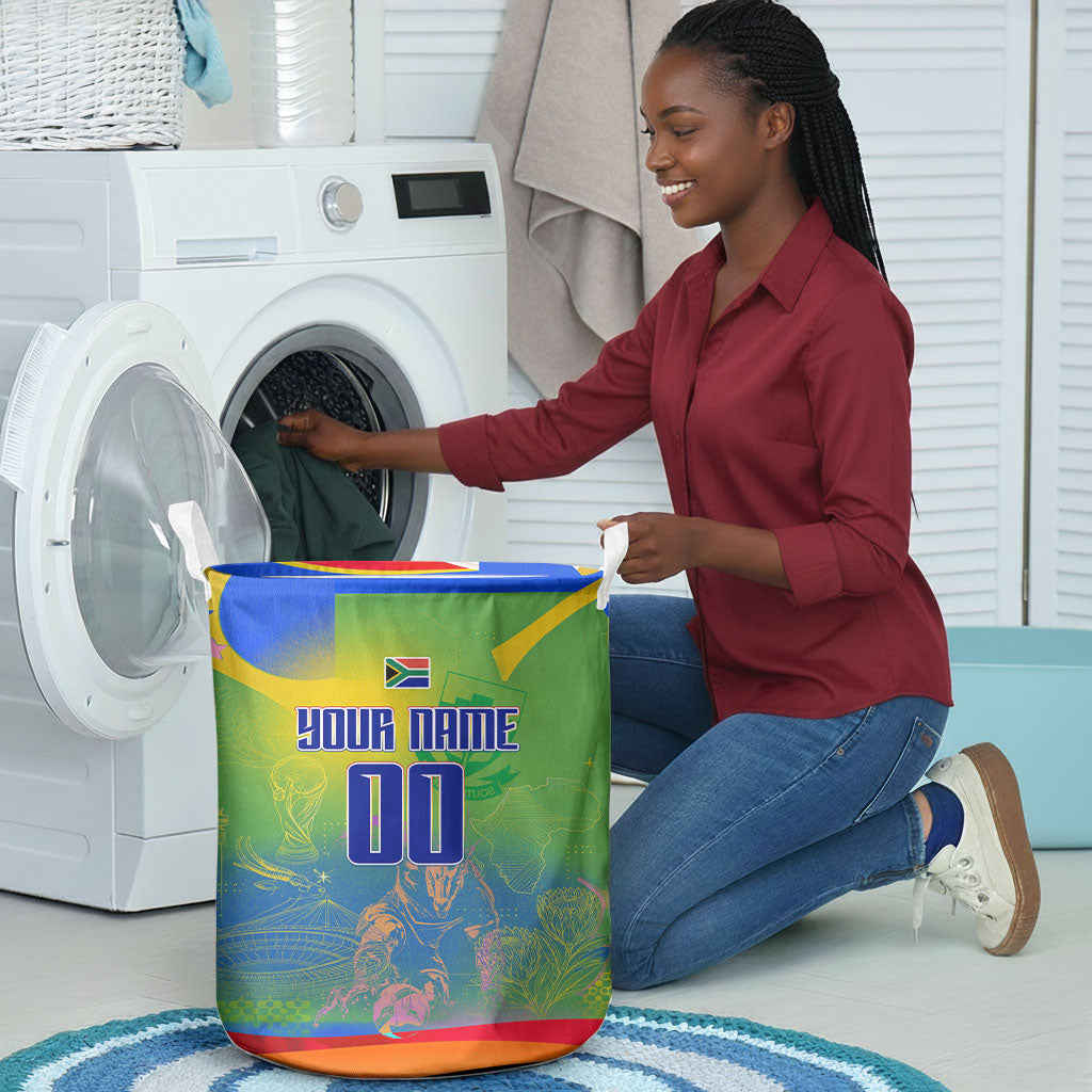 Personalized South Africa Football Laundry Basket Springbok Champion Soccer Mascot Protea
