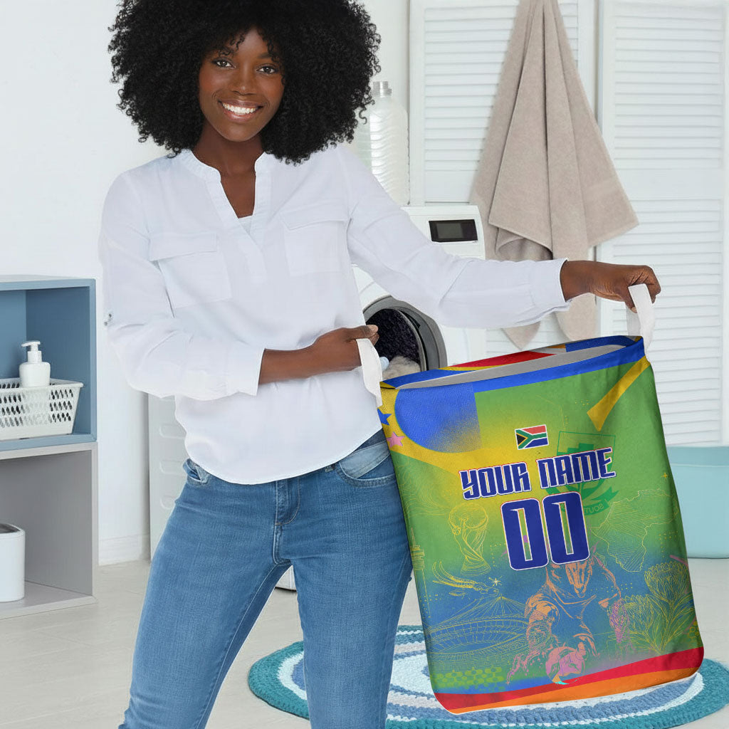 Personalized South Africa Football Laundry Basket Springbok Champion Soccer Mascot Protea