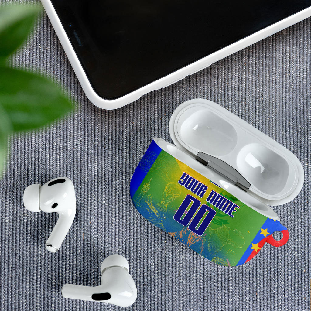 Personalized South Africa Football AirPods Case Springbok Champion Soccer Mascot Protea