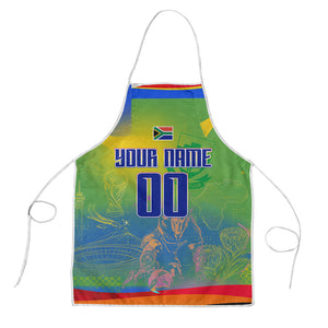 Personalized South Africa Football Apron Springbok Champion Soccer Mascot Protea