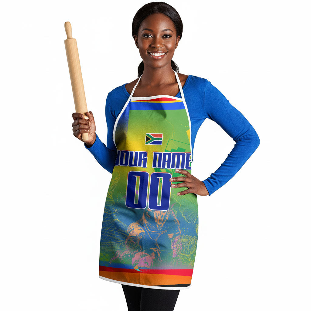 Personalized South Africa Football Apron Springbok Champion Soccer Mascot Protea