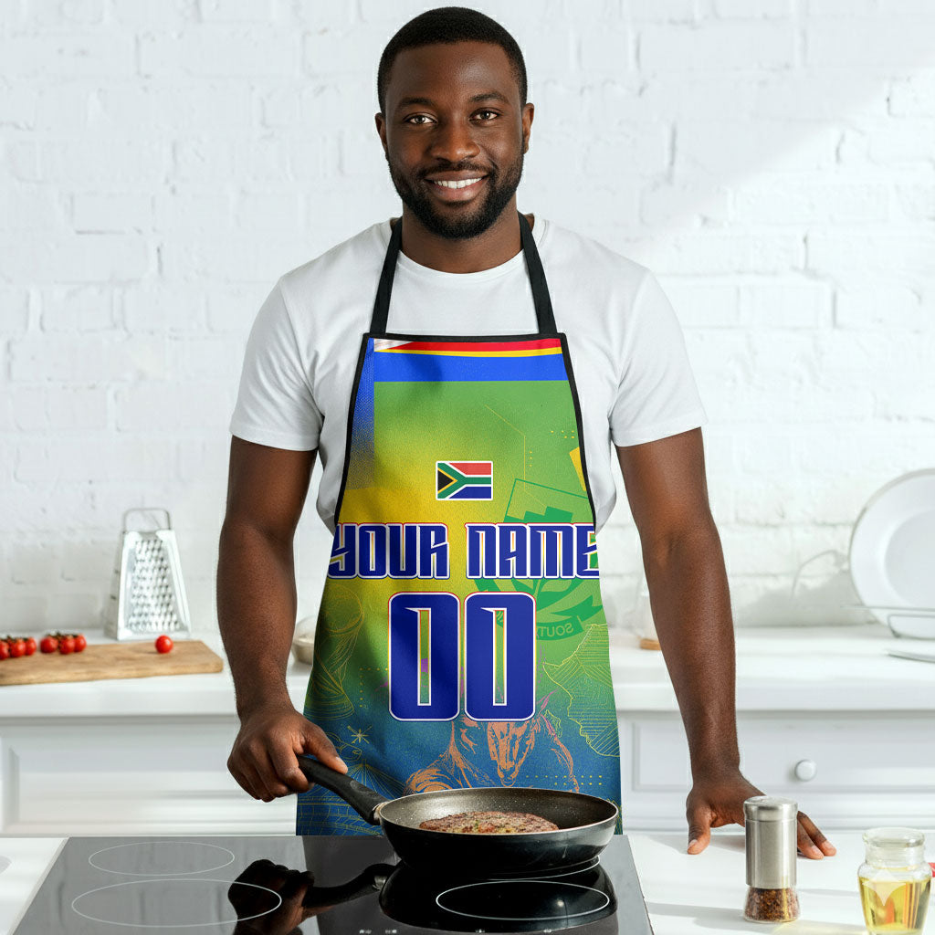 Personalized South Africa Football Apron Springbok Champion Soccer Mascot Protea