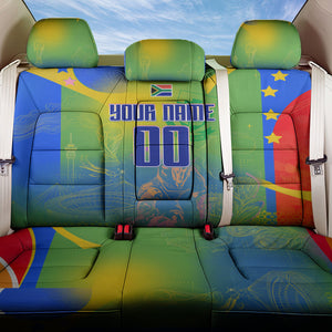 Personalized South Africa Football Back Car Seat Cover Springbok Champion Soccer Mascot Protea