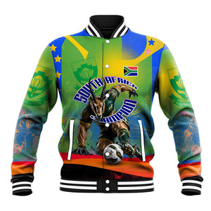 Personalized South Africa Football Baseball Jacket Springbok Champion Soccer Mascot Protea