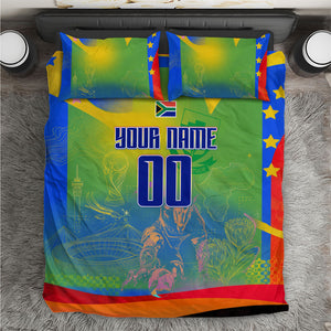 Personalized South Africa Football Bedding Set Springbok Champion Soccer Mascot Protea