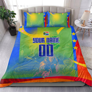 Personalized South Africa Football Bedding Set Springbok Champion Soccer Mascot Protea