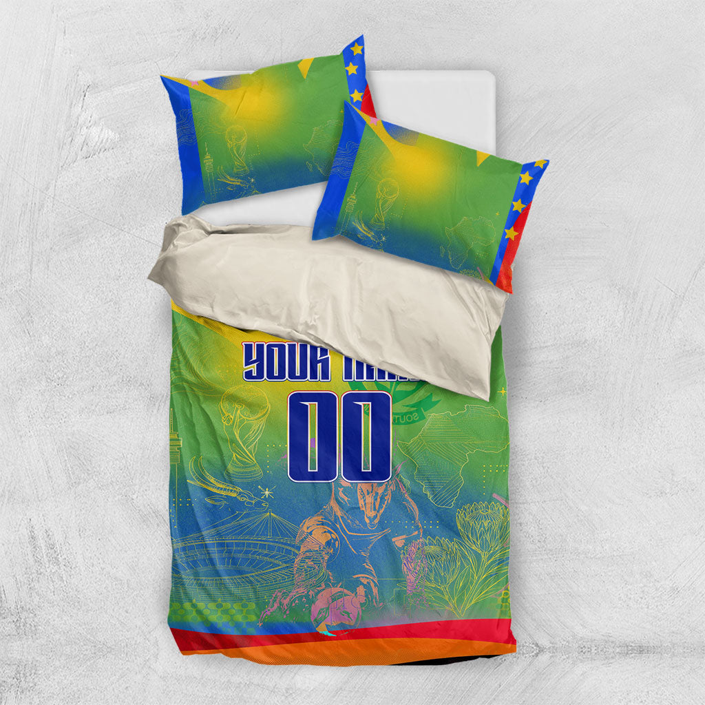 Personalized South Africa Football Bedding Set Springbok Champion Soccer Mascot Protea