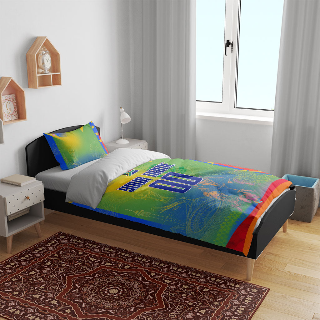 Personalized South Africa Football Bedding Set Springbok Champion Soccer Mascot Protea