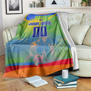 Personalized South Africa Football Blanket Springbok Champion Soccer Mascot Protea