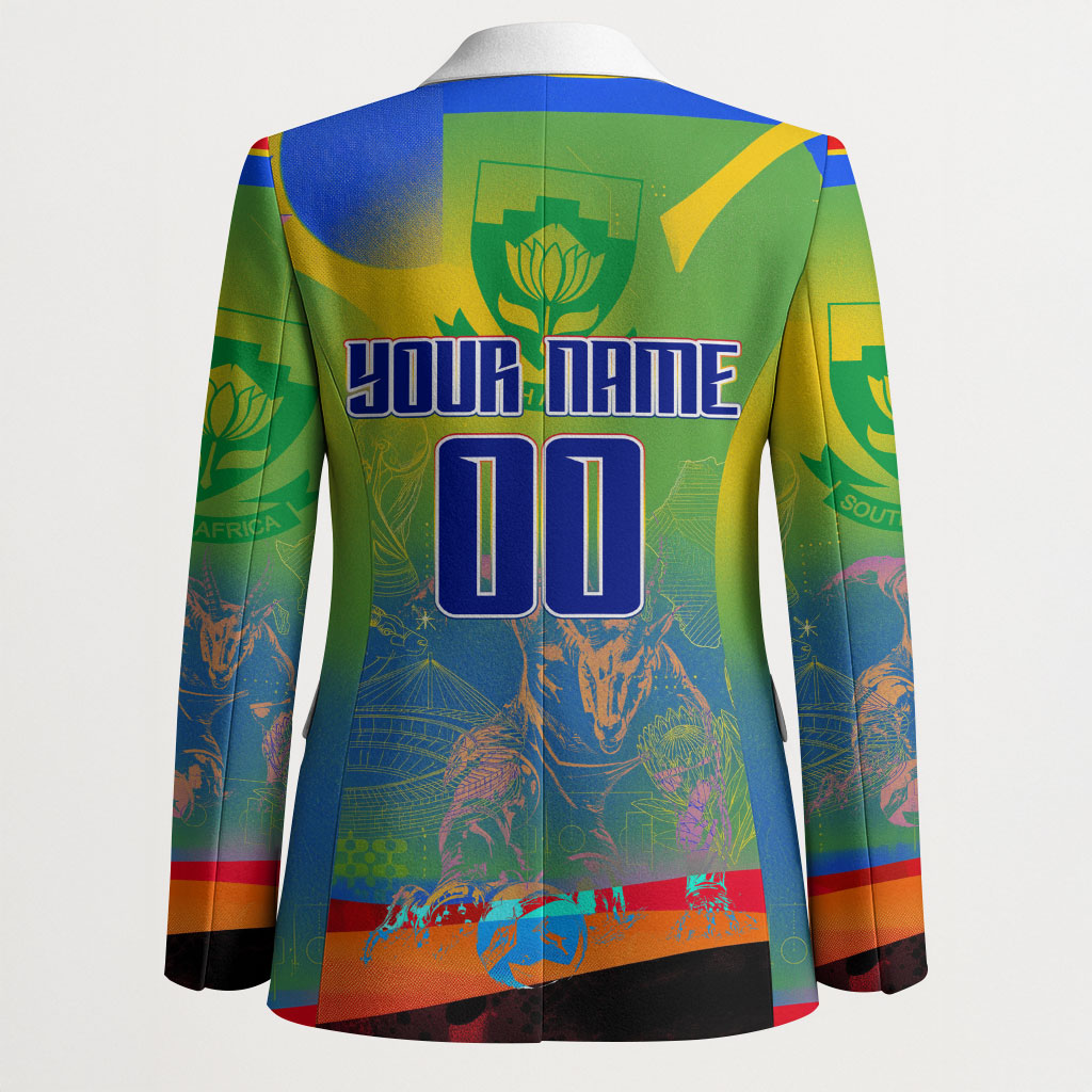 Personalized South Africa Football Blazer Springbok Champion Soccer Mascot Protea