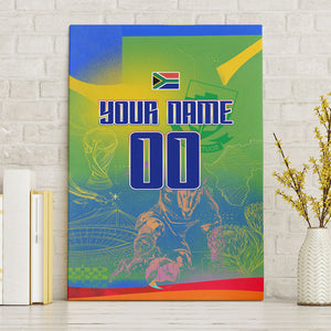 Personalized South Africa Football Canvas Wall Art Springbok Champion Soccer Mascot Protea