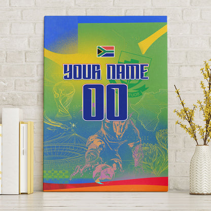 Personalized South Africa Football Canvas Wall Art Springbok Champion Soccer Mascot Protea