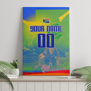 Personalized South Africa Football Canvas Wall Art Springbok Champion Soccer Mascot Protea