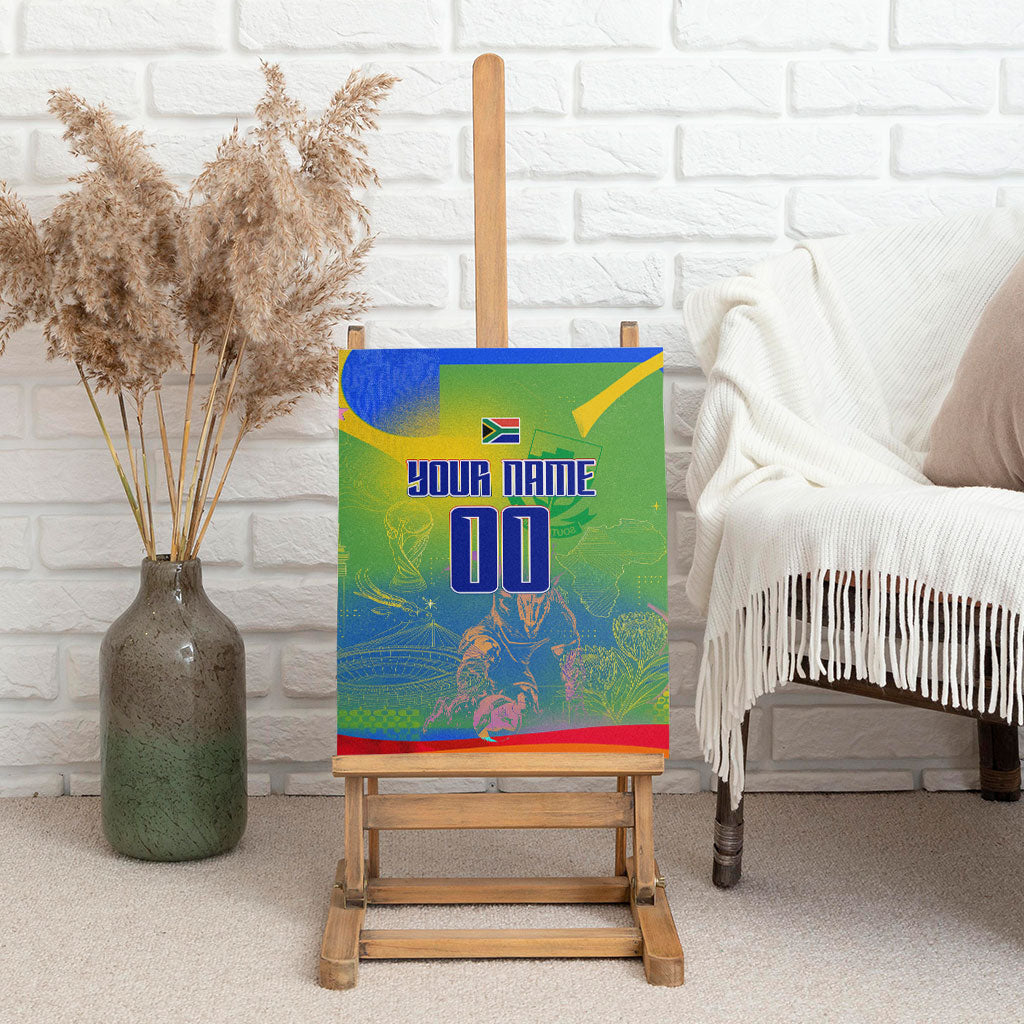 Personalized South Africa Football Canvas Wall Art Springbok Champion Soccer Mascot Protea