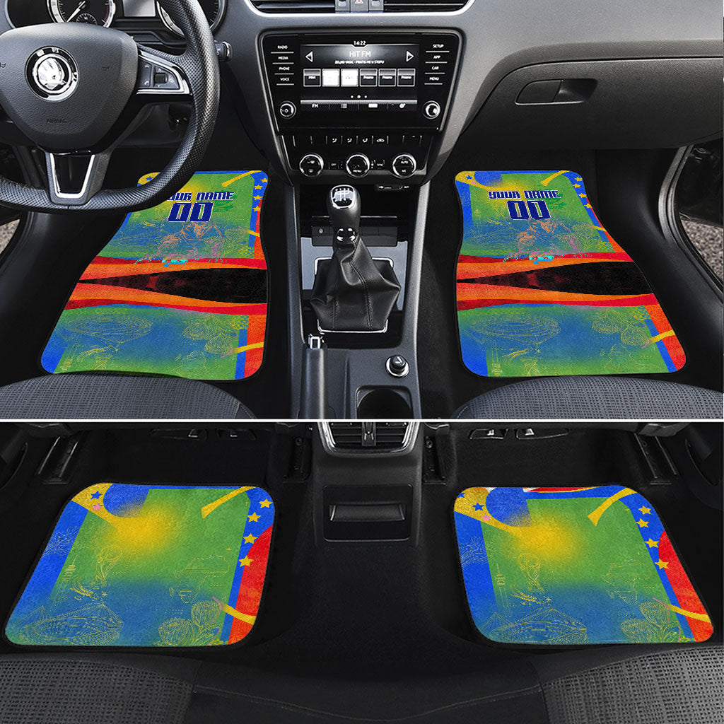 Personalized South Africa Football Car Mats Springbok Champion Soccer Mascot Protea